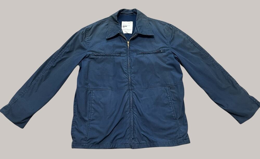 Vintage US Navy Deck Military Blue 1980s Utility Jacket Size 40 R